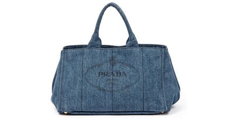 prada canapa tote blue|Prada canvas tote large.